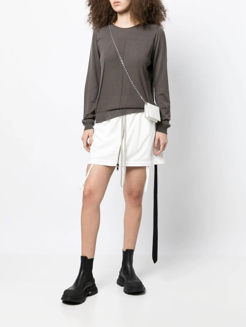 Rick Owens DRKSHDW drawstring denim mini skirt outlook