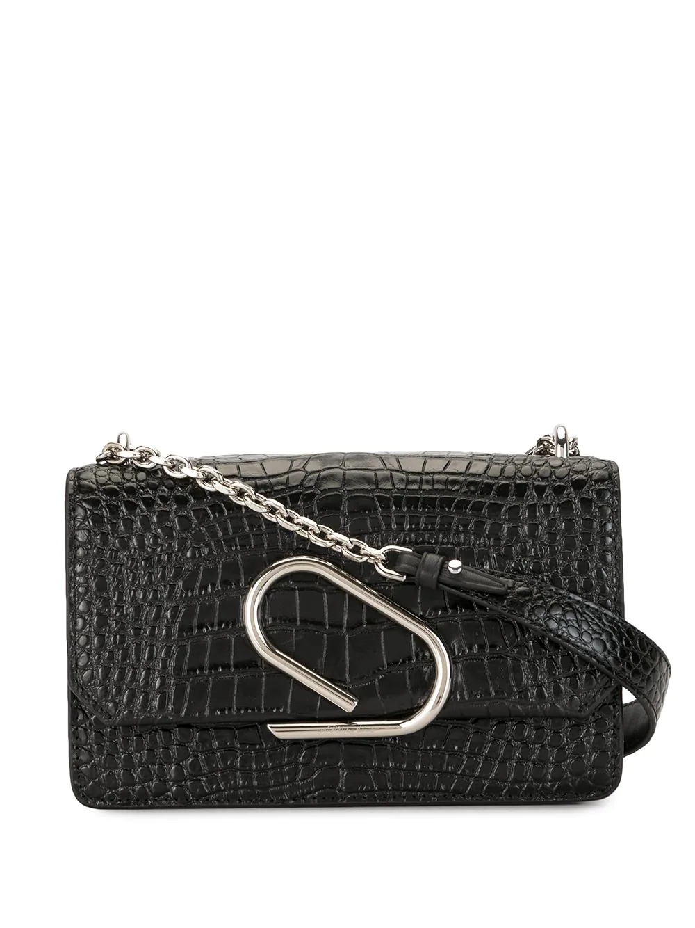 Alix chain crocodile-effect clutch bag - 1