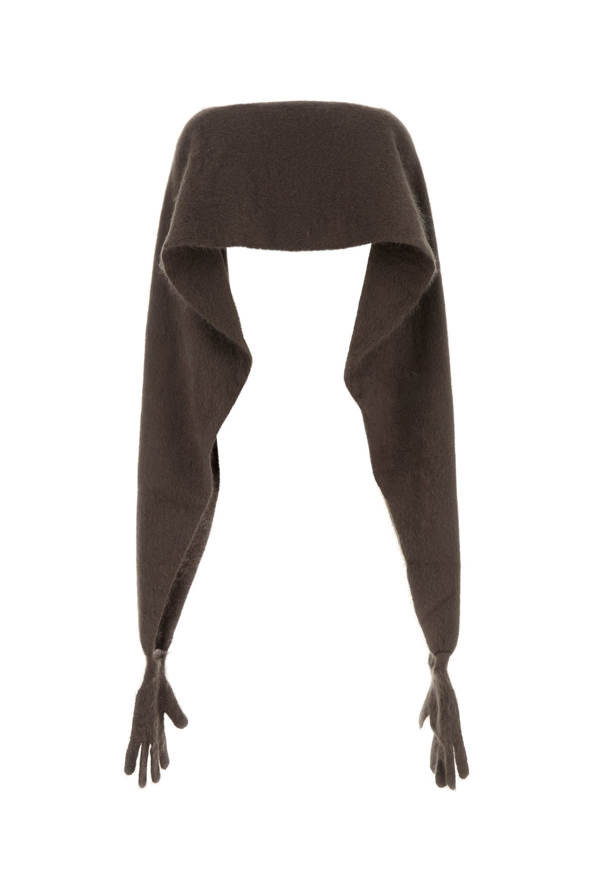 Brown mohair blend cape - 2