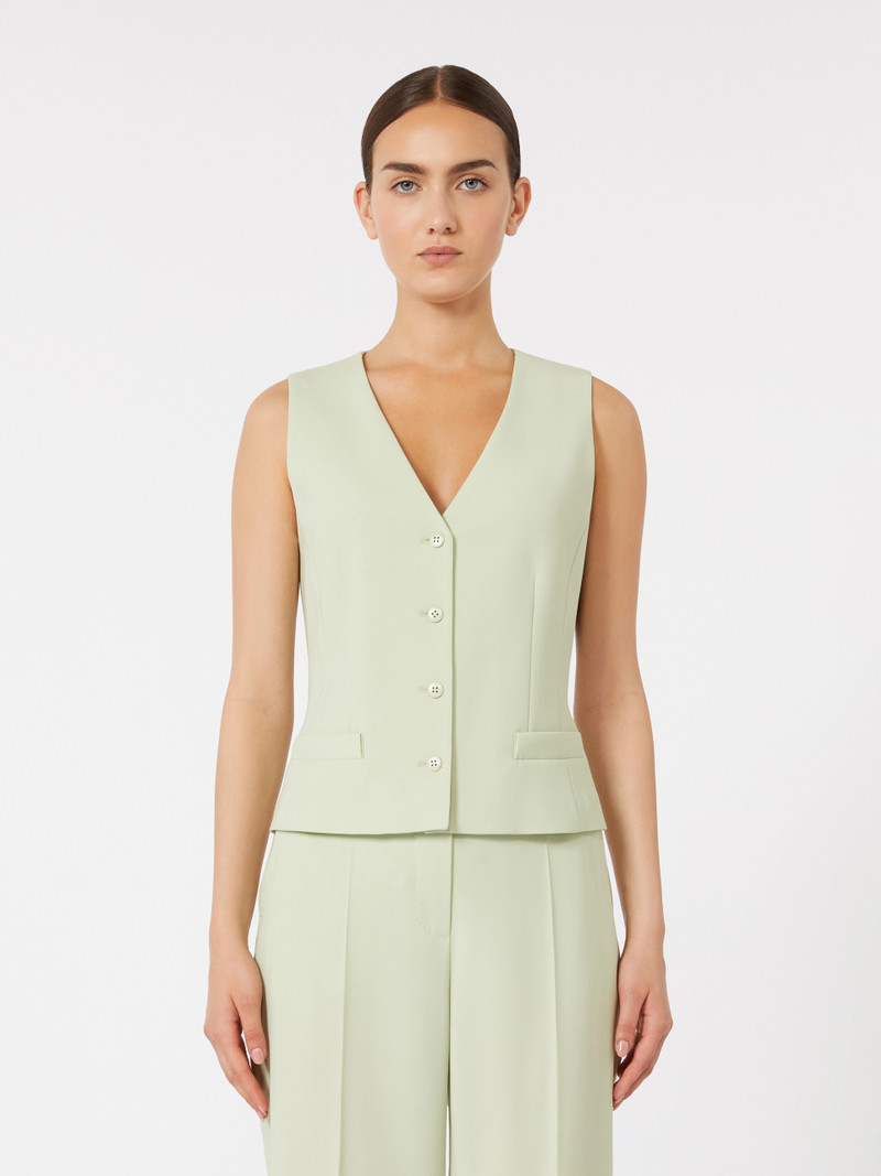 MADIA Wool crepe gilet - GREEN 3