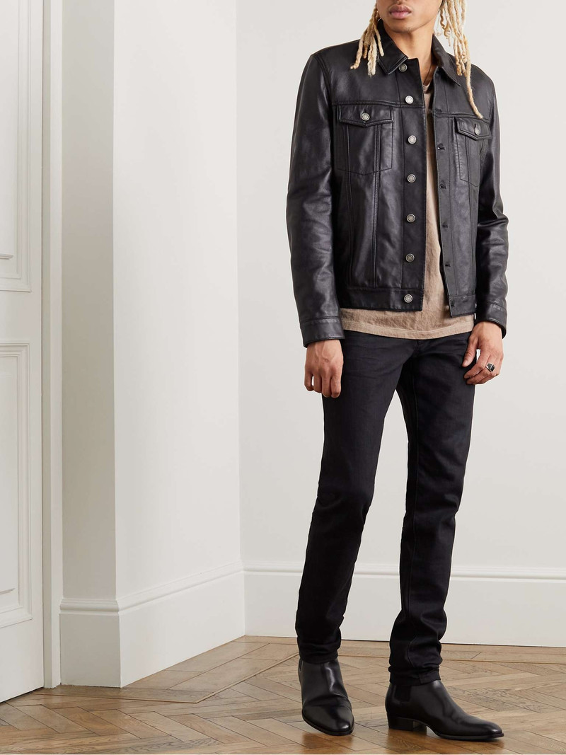 SAINT LAURENT Logo-Print Crinkled Cotton-Blend Jersey T-Shirt outlook