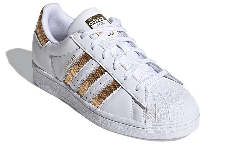 (WMNS) adidas Superstar 'White Gold Sequins' G55658 - 3