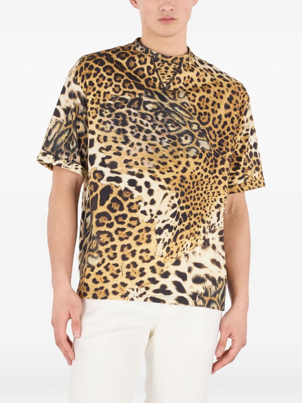 animal-print cotton T-shirt - 3