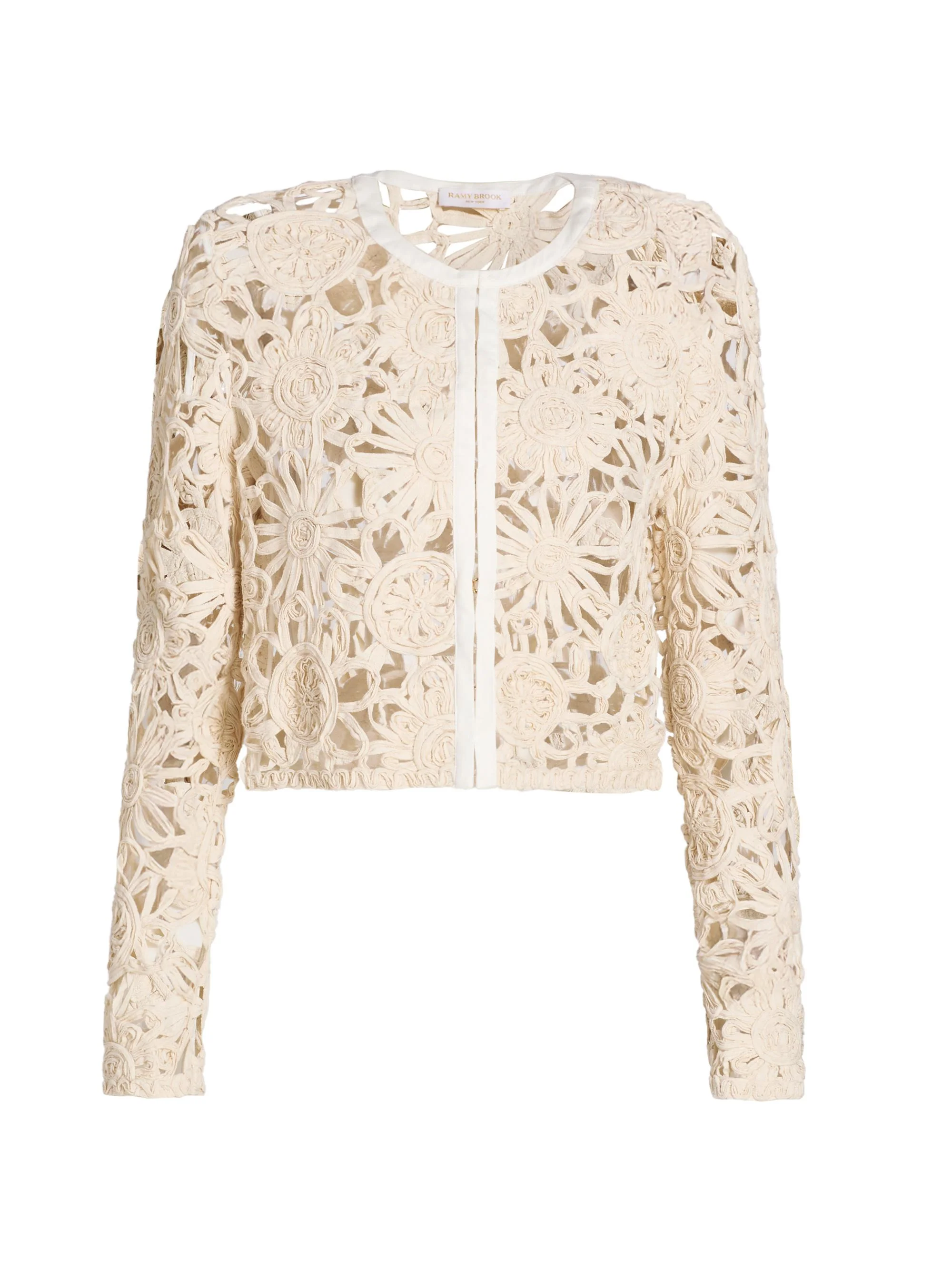 Women's Adelynn Textured Floral Cotton-Blend Jacket - Ivory - 1