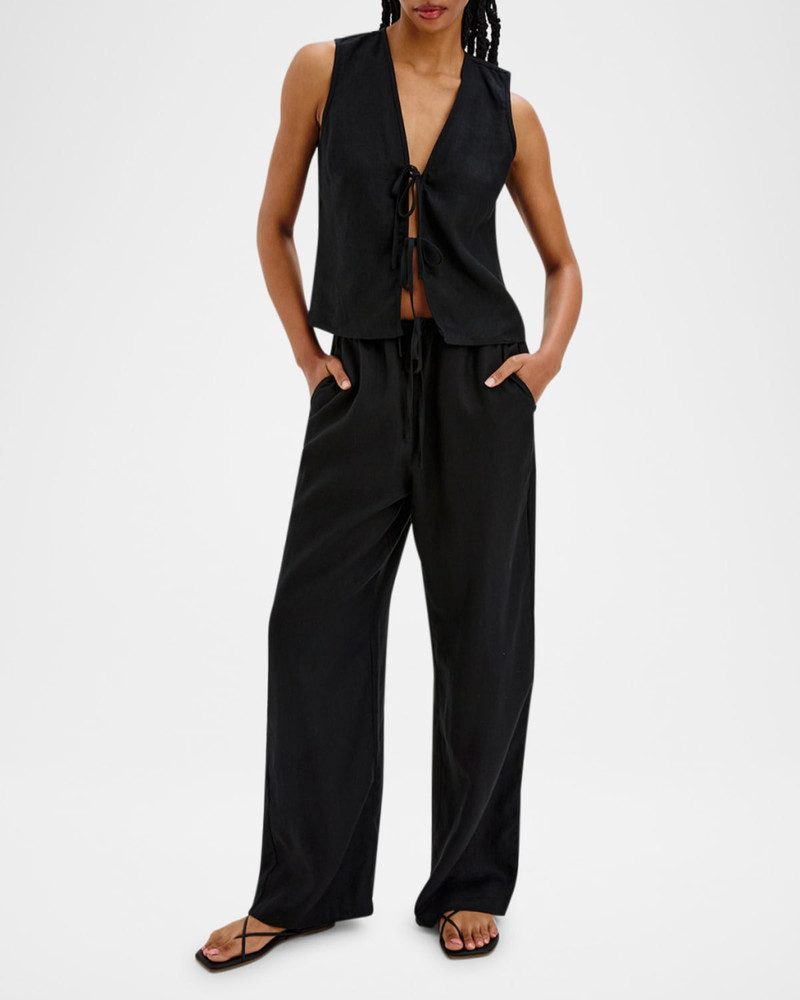 Rails Oregon Linen Tie-Front Top outlook