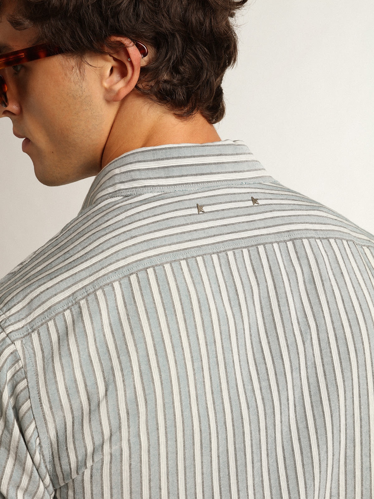 Men's shirt in viscose with stripes - 5