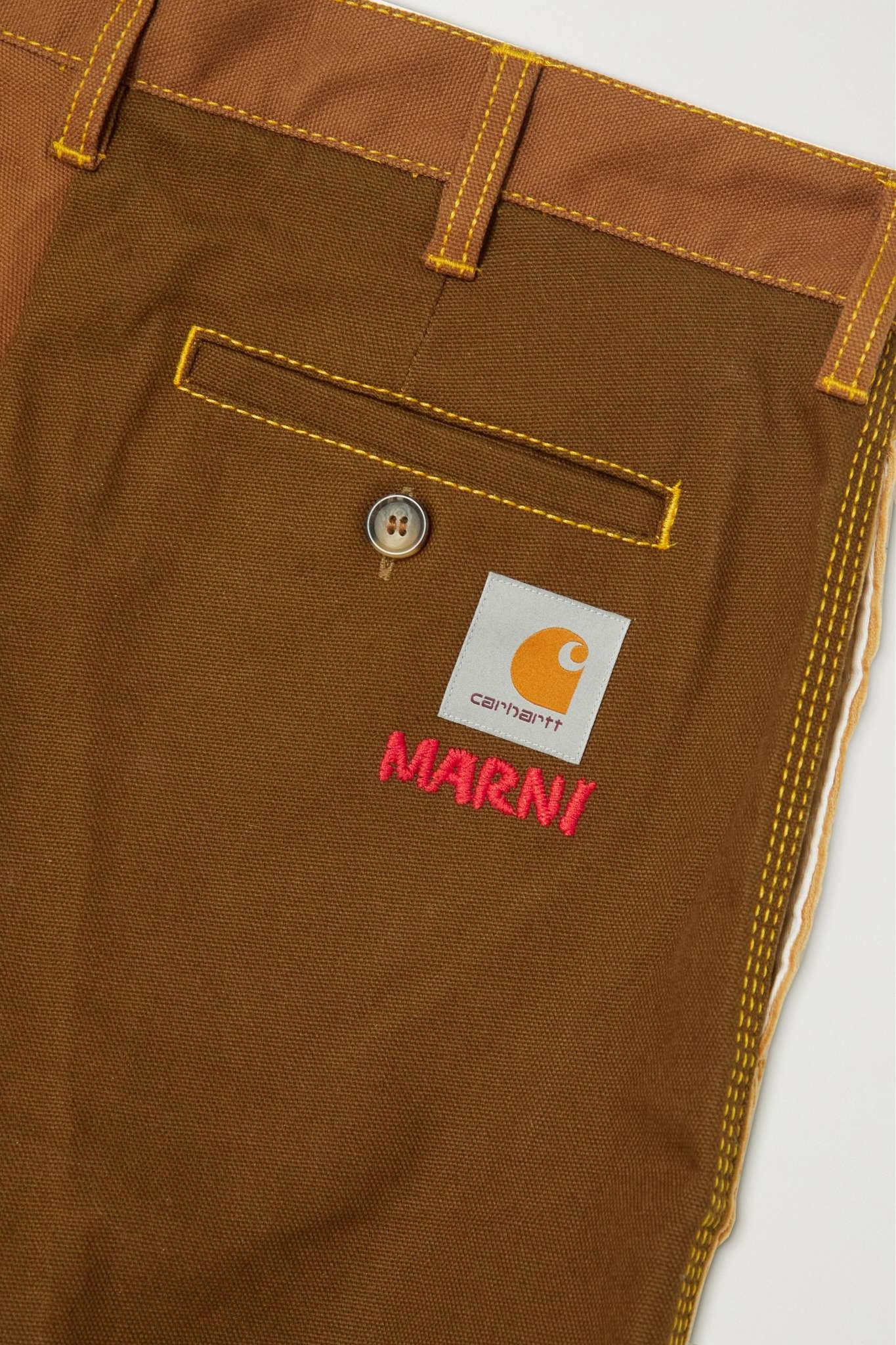 + Carhartt WIP color-block corduroy and cotton-canvas straight-leg pants - 6