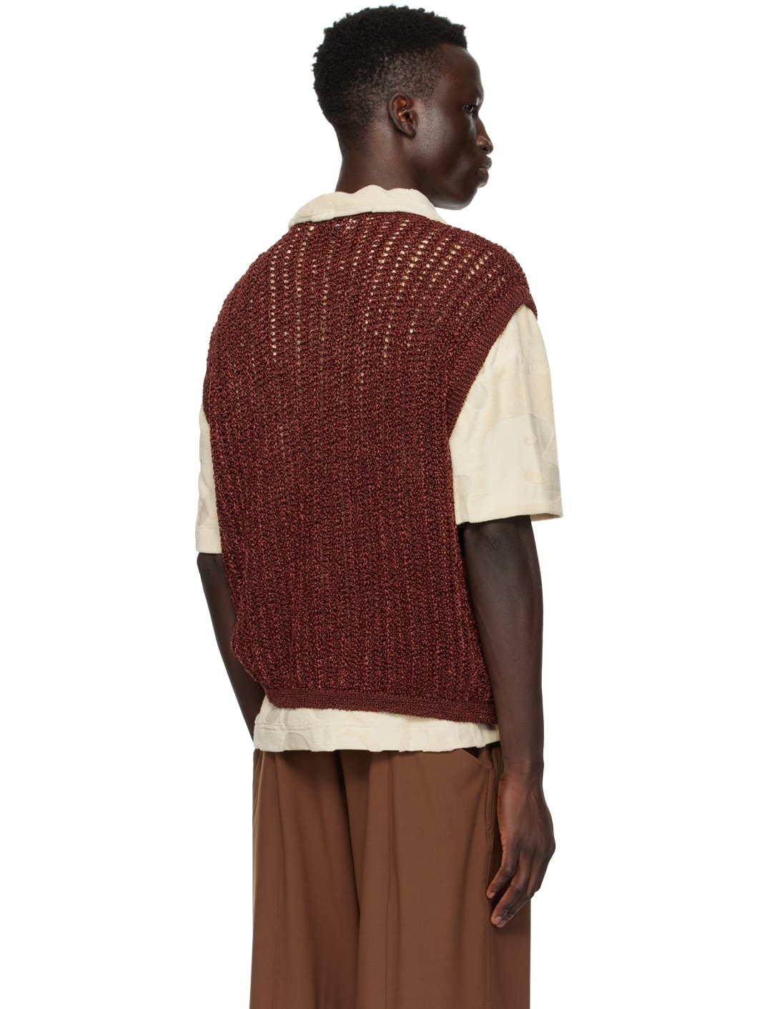 Burgundy Crewneck Vest - 3