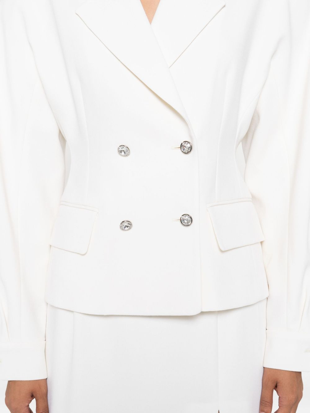 crystal-embellished double-breasted jacket - 5