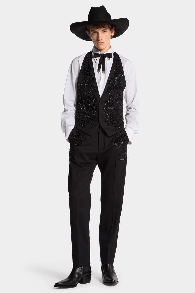 EVENING EMBROIDERED CIGARETTE PANT - 3