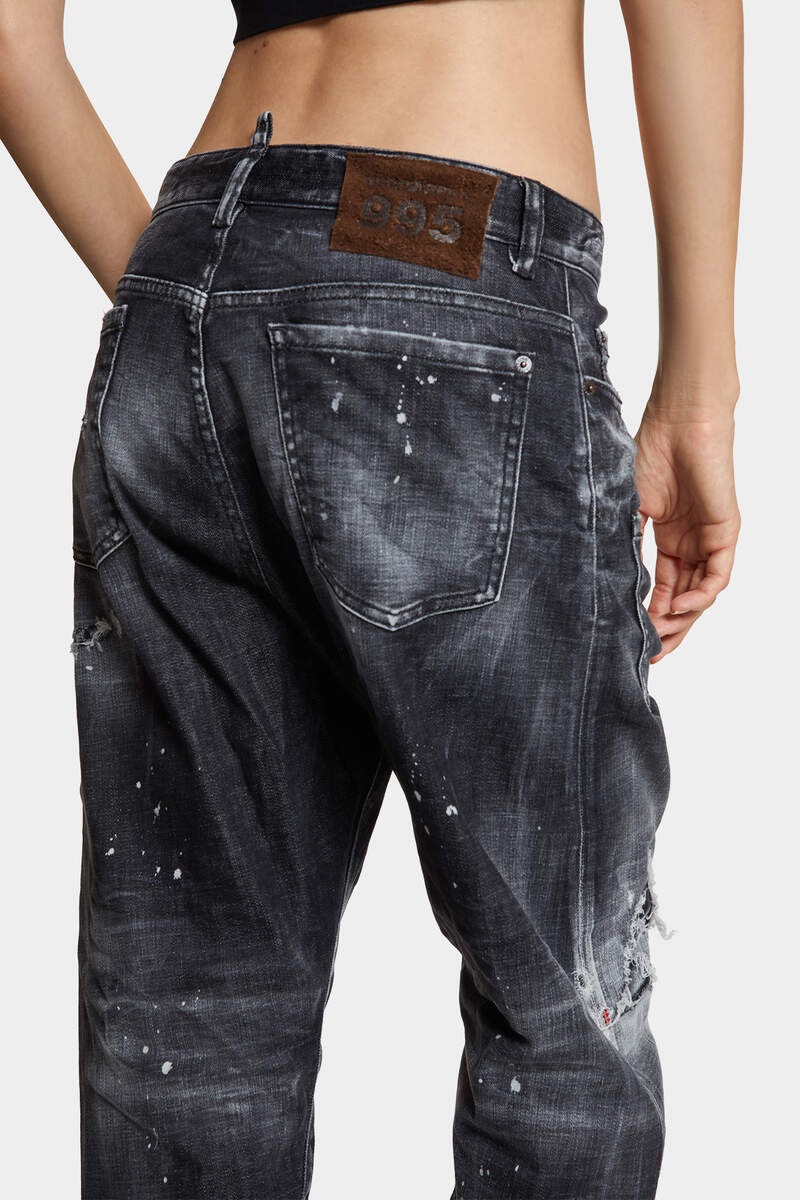 DSQUARED2 BLACK ROCKY MOUNTAINS WASH KAWAII JEANS | REVERSIBLE