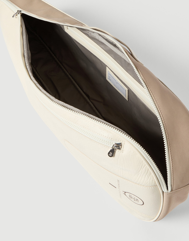 Grained leather tennis racket cover 5