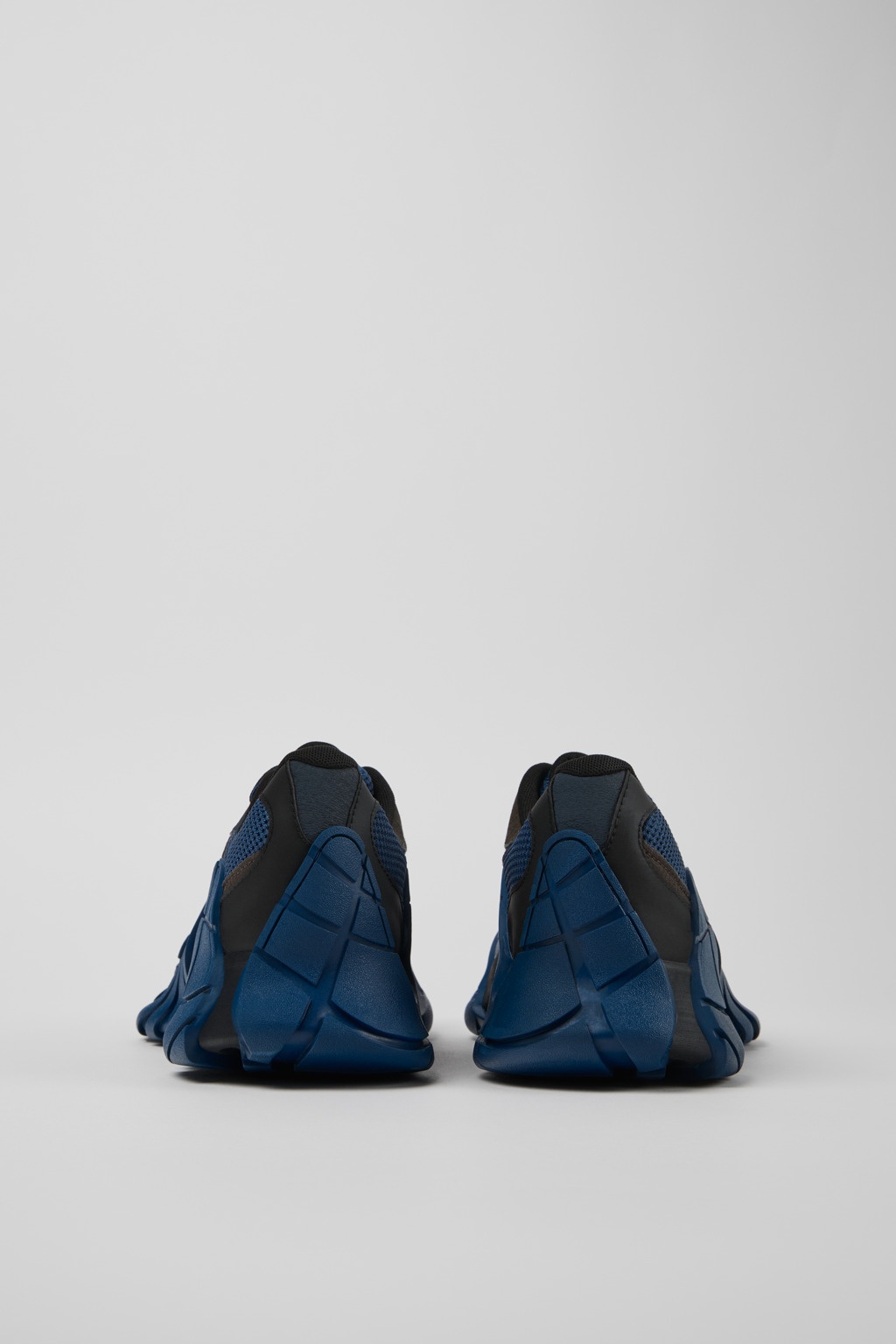 Blue and Gray-Black Textile Sneakers - 3