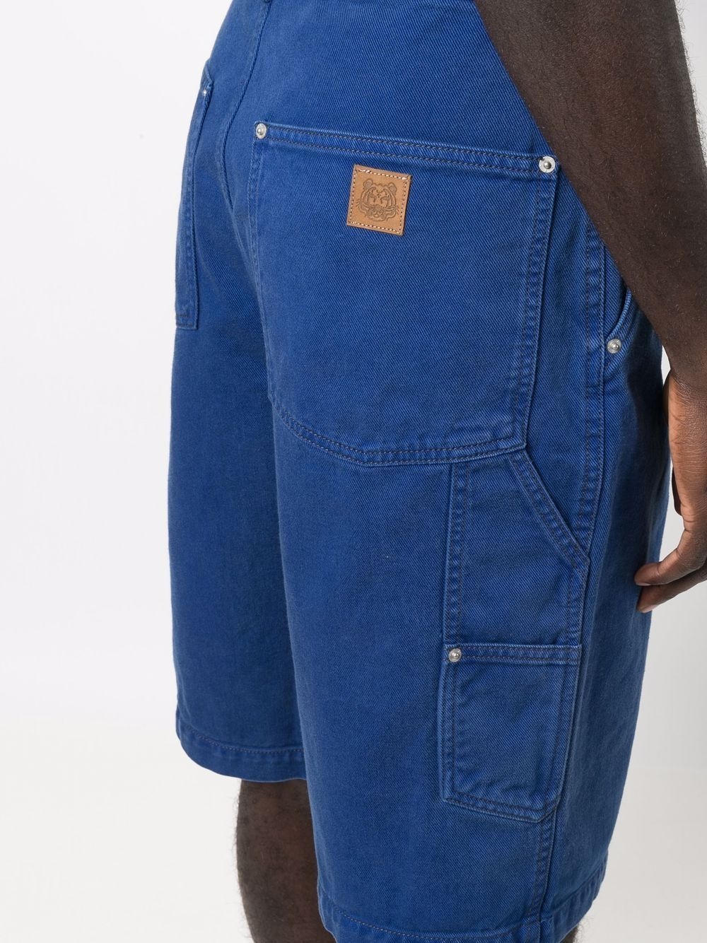 logo-patch denim bermuda shorts - 5