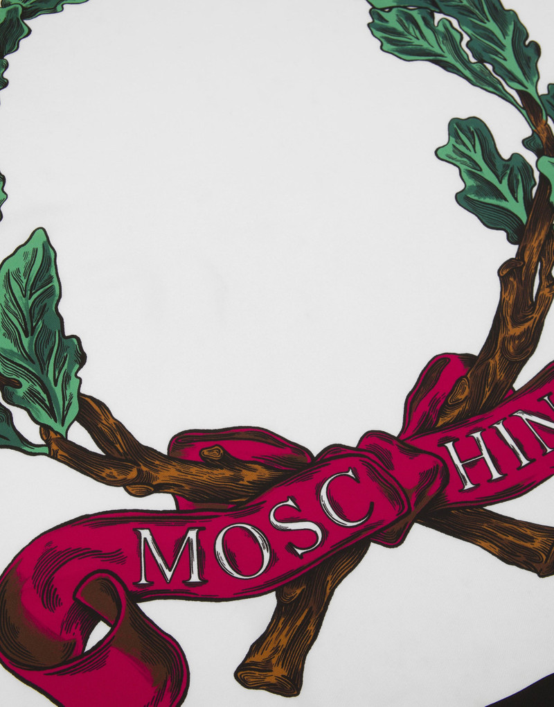 Moschino LAUREL CROWN LOGO SILK SCARF outlook