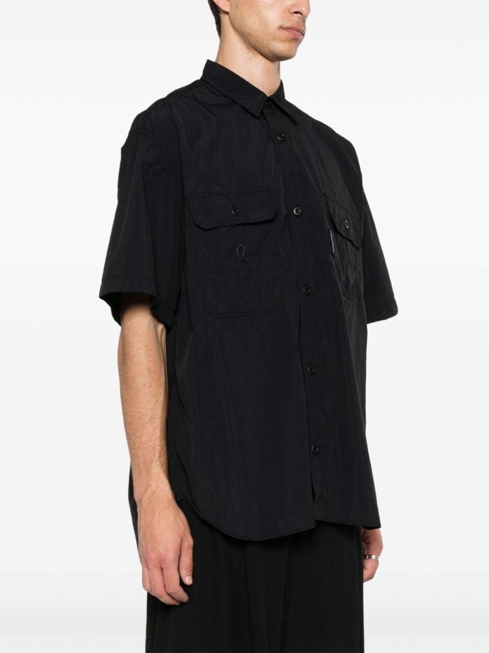 pointed-collar short-sleeve shirt - 3