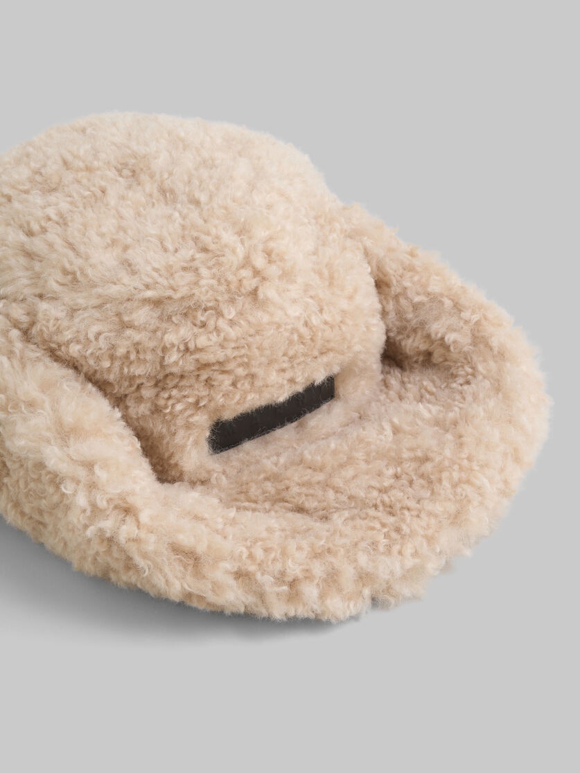 IVORY FAUX FUR COWBOY HAT - 3