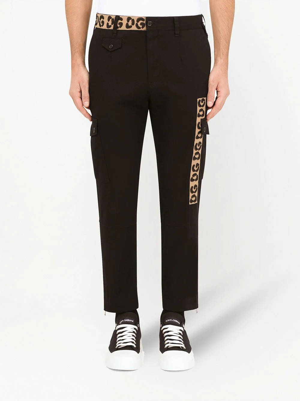 contrast-panel slim-fit trousers - 3