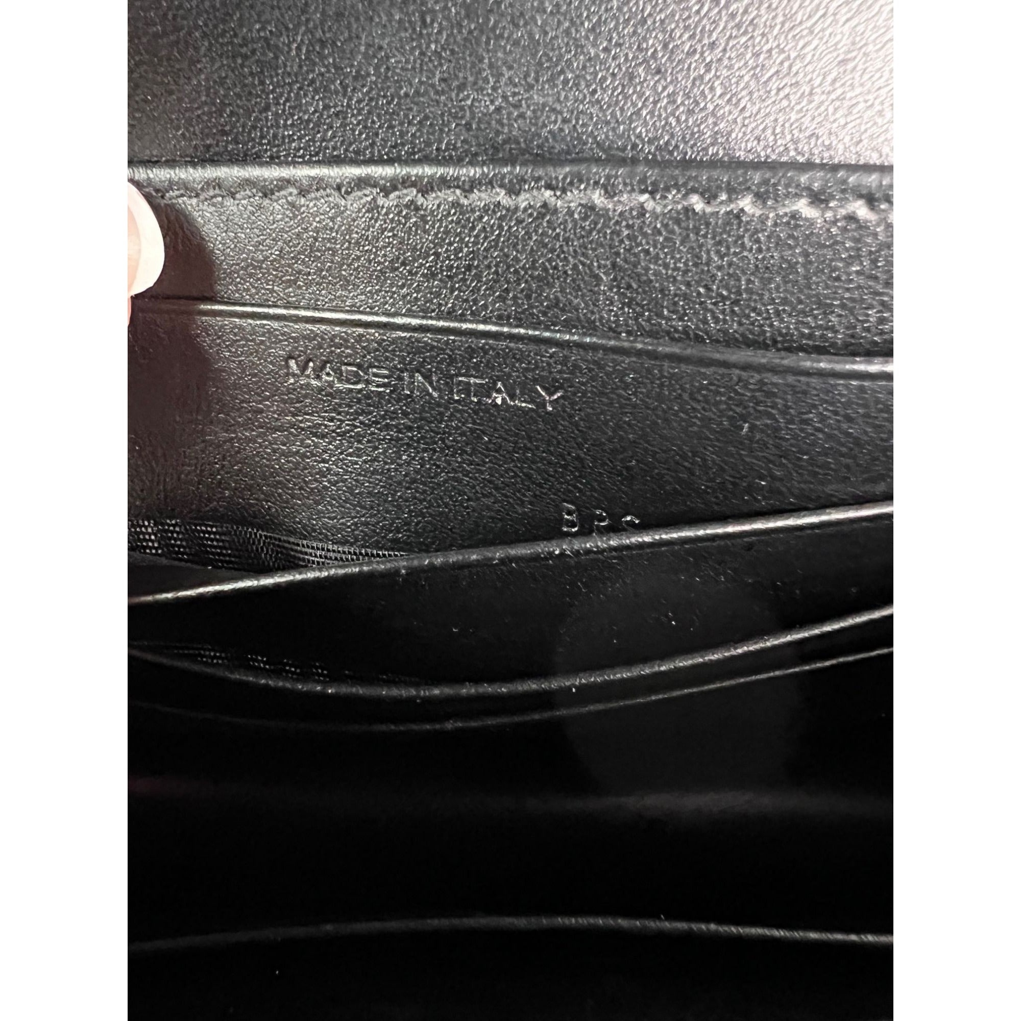 Saint Laurent Black Leather Sunset Wallet on a Chain Crocodile Embossed Bag - 12