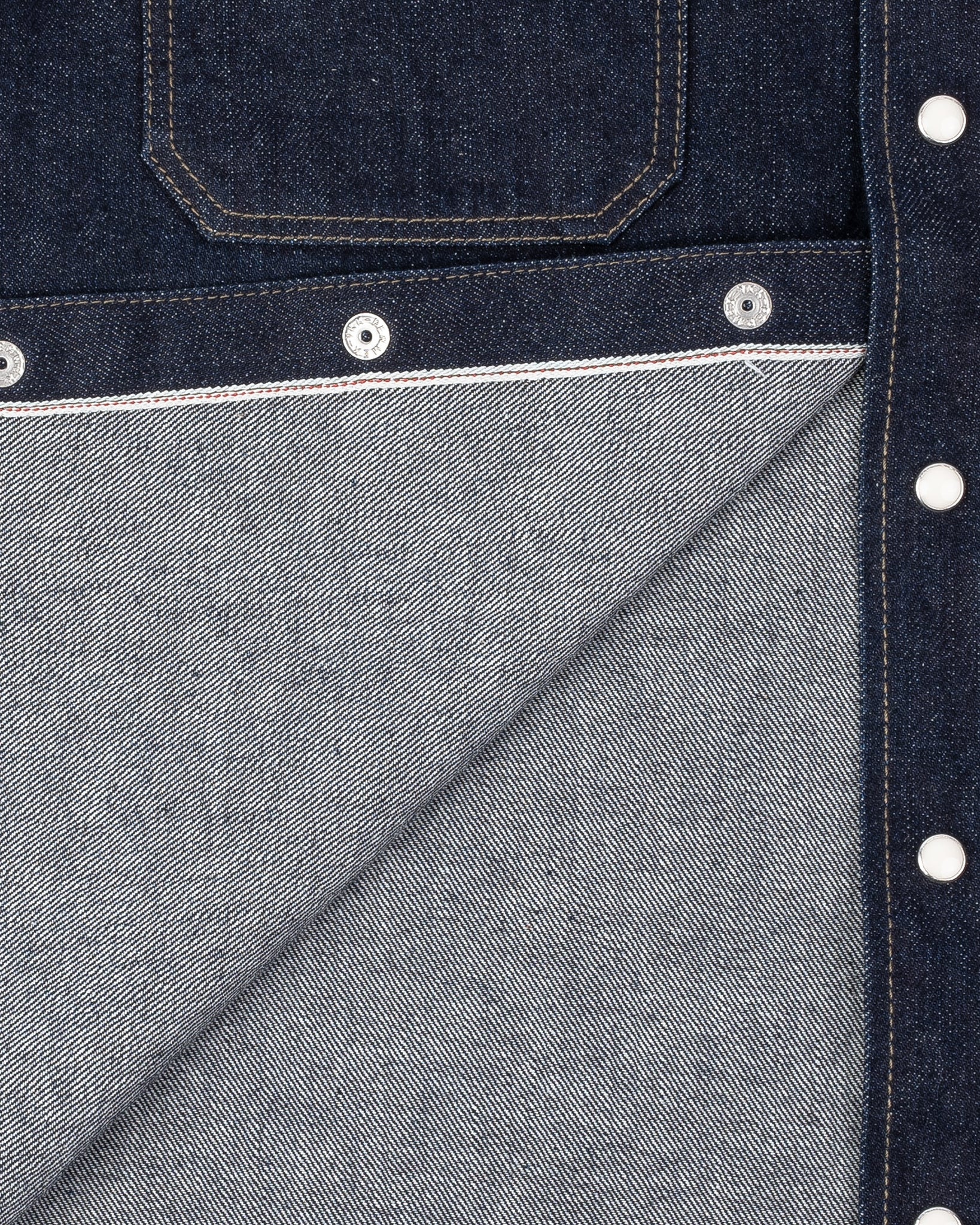 IHSH-326-IND 12oz Selvedge Denim Work Shirt With Snaps - Indigo - 21