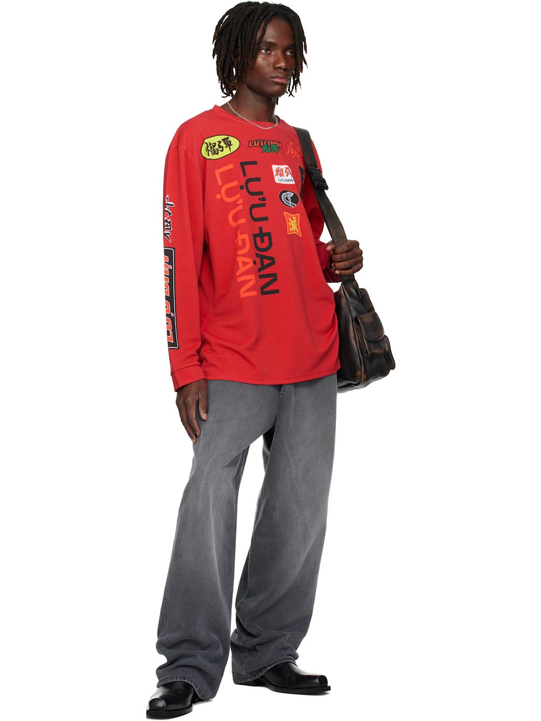 Red Oversized Long Sleeve Jersey - 5