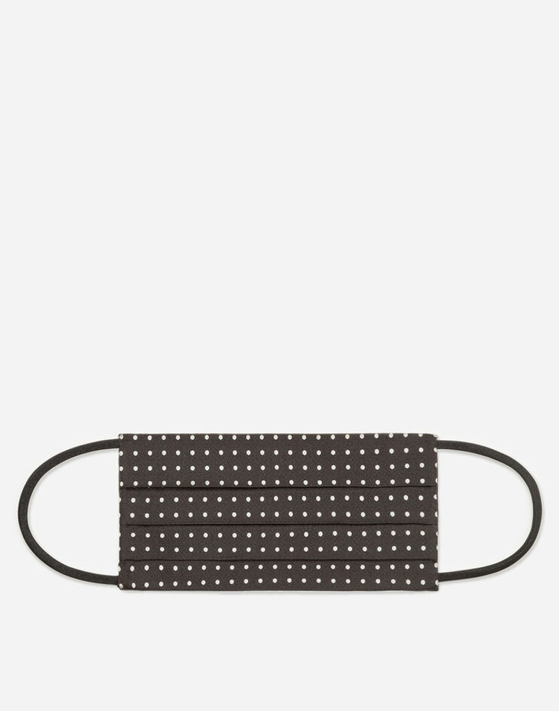 Dolce & Gabbana Polka-dot jacquard face mask and tie set outlook