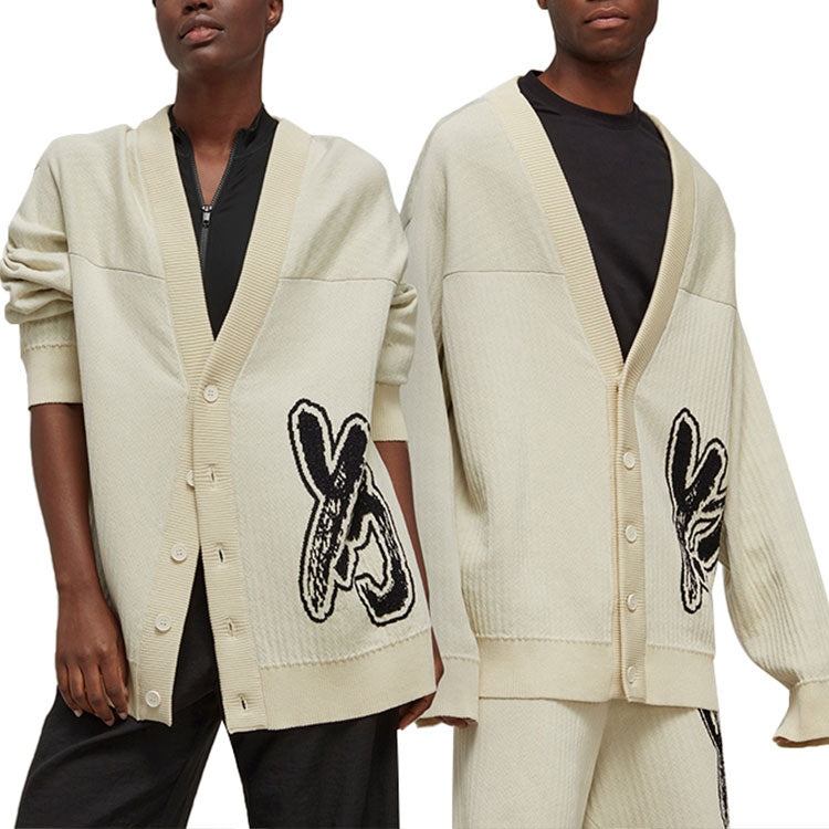 adidas Y-3 Logo Knit Cardigan 'Off White' IA3110 - 5