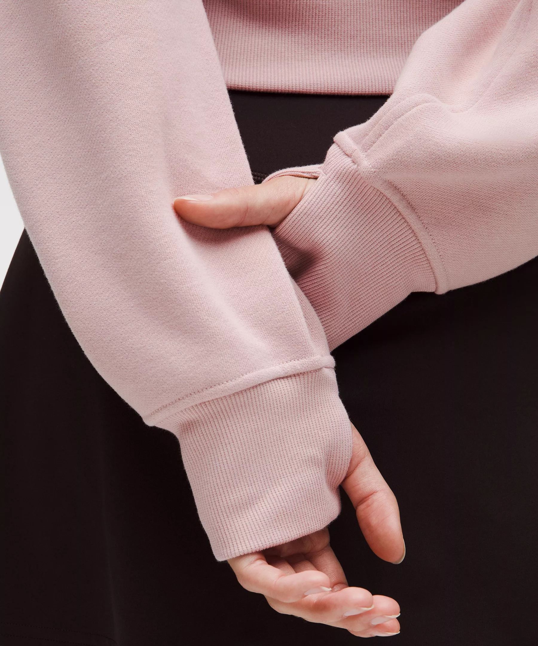Scuba Cropped Wrap Pullover Hoodie - 6