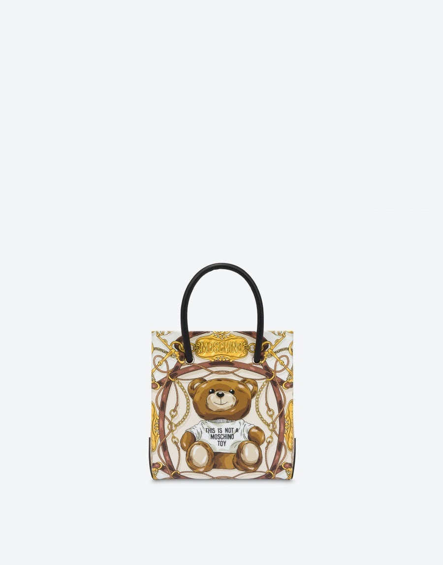 MILITARY TEDDY SCARF CALFSKIN MINI SHOPPER - 1