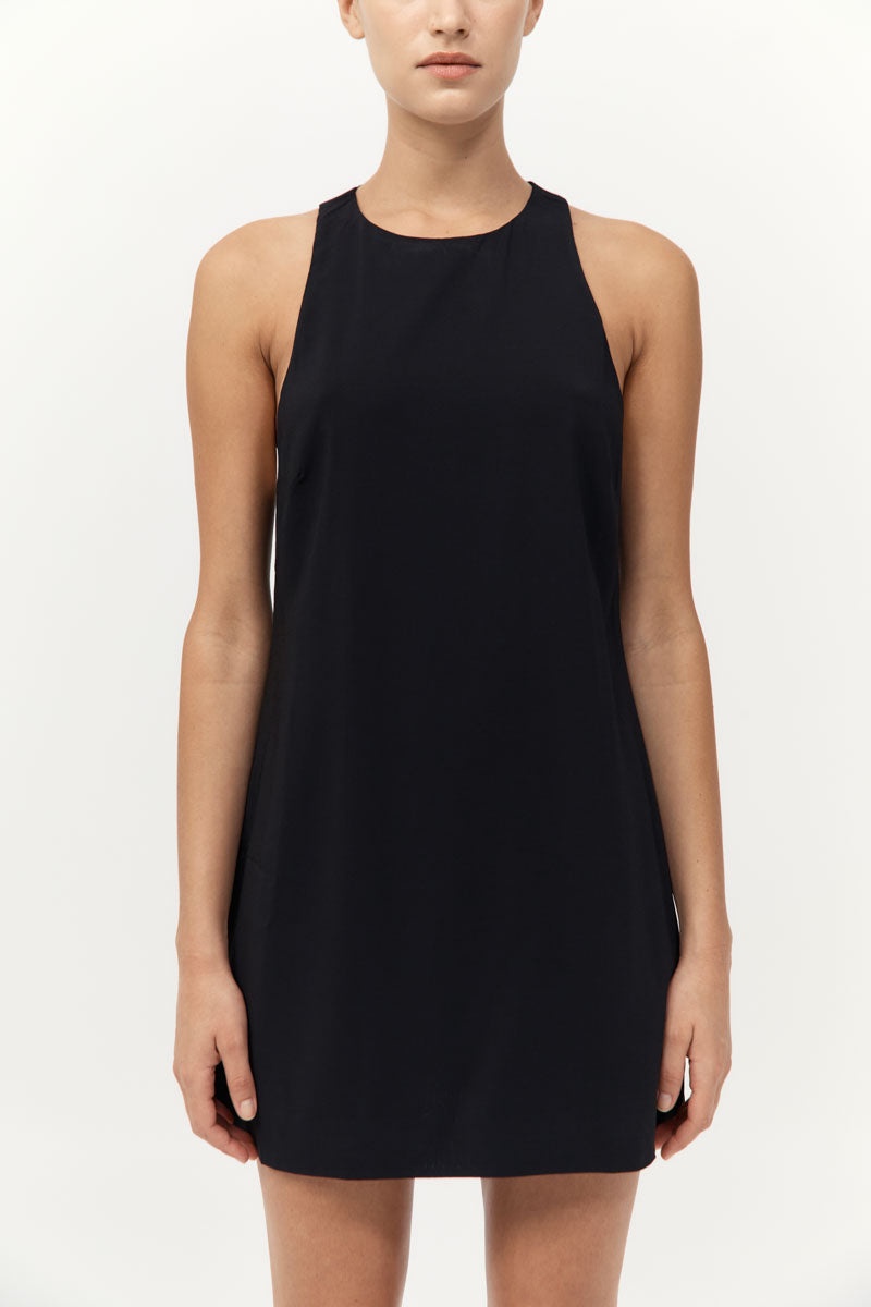 Cut Away Shift Dress - Black - 3