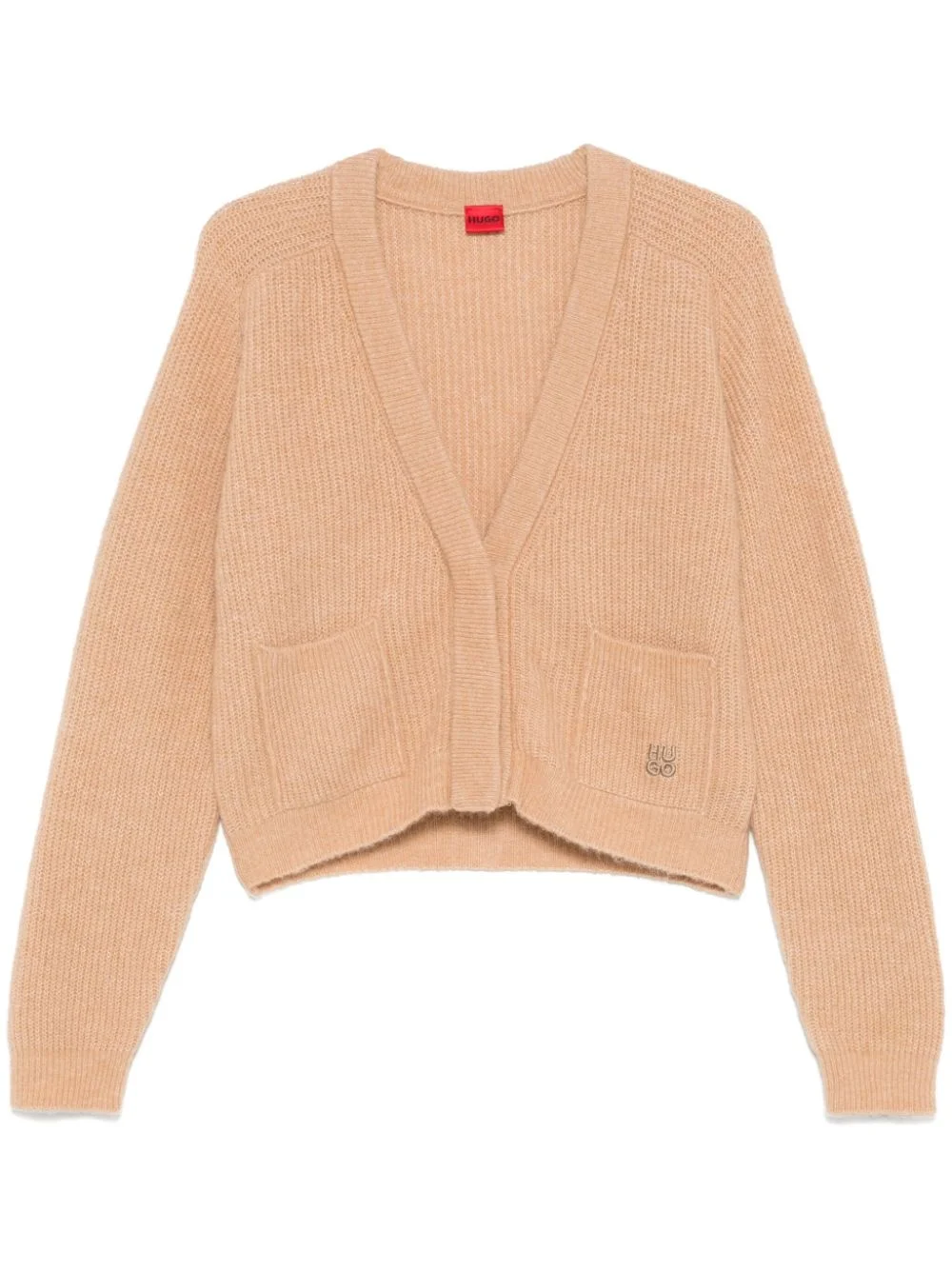 logo-embroidered cardigan - 1