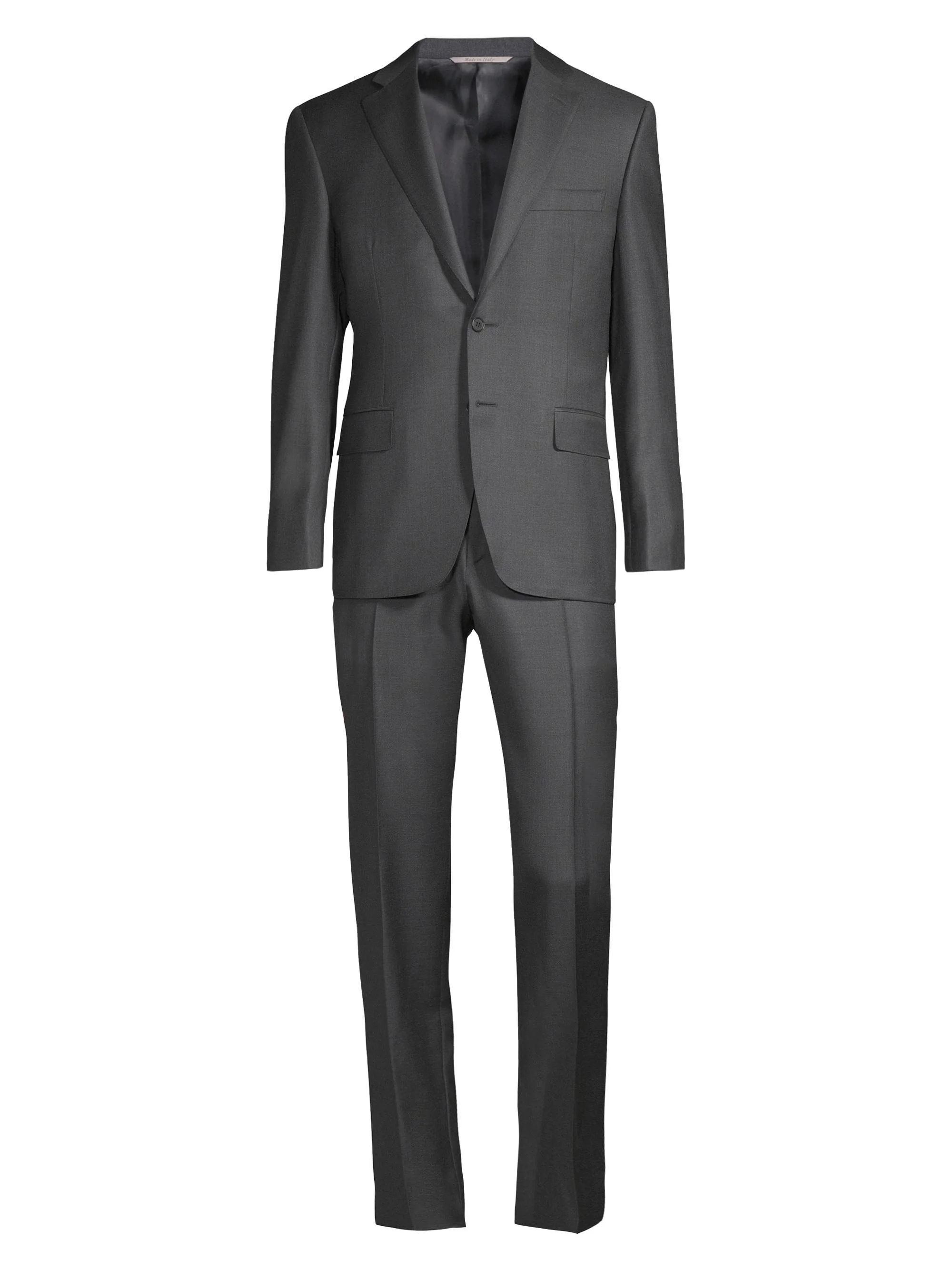 Men's Regular Fit Solid Two-Piece Suit - Charcoal - 1