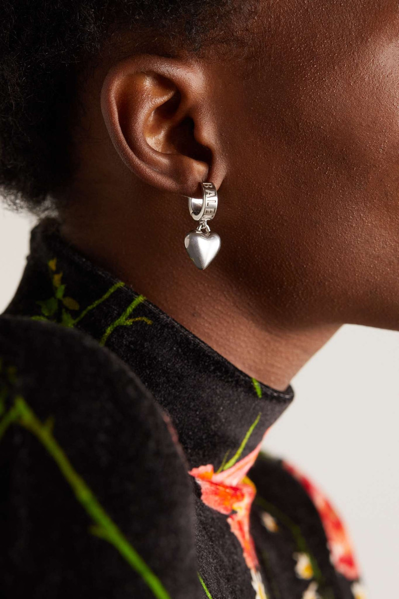 BALENCIAGA Recycled silver hoop earrings outlook