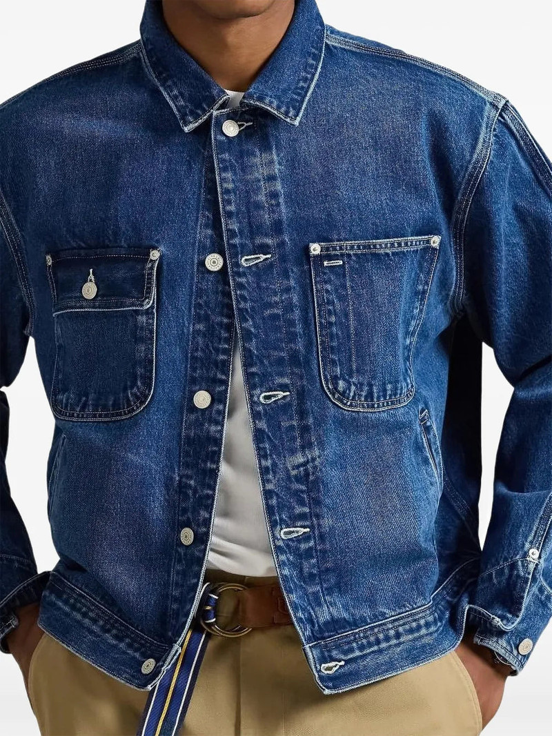 LIMITED-EDITION FLAG-ARTWORK PATCH-POCKET DENIM JACKET 3