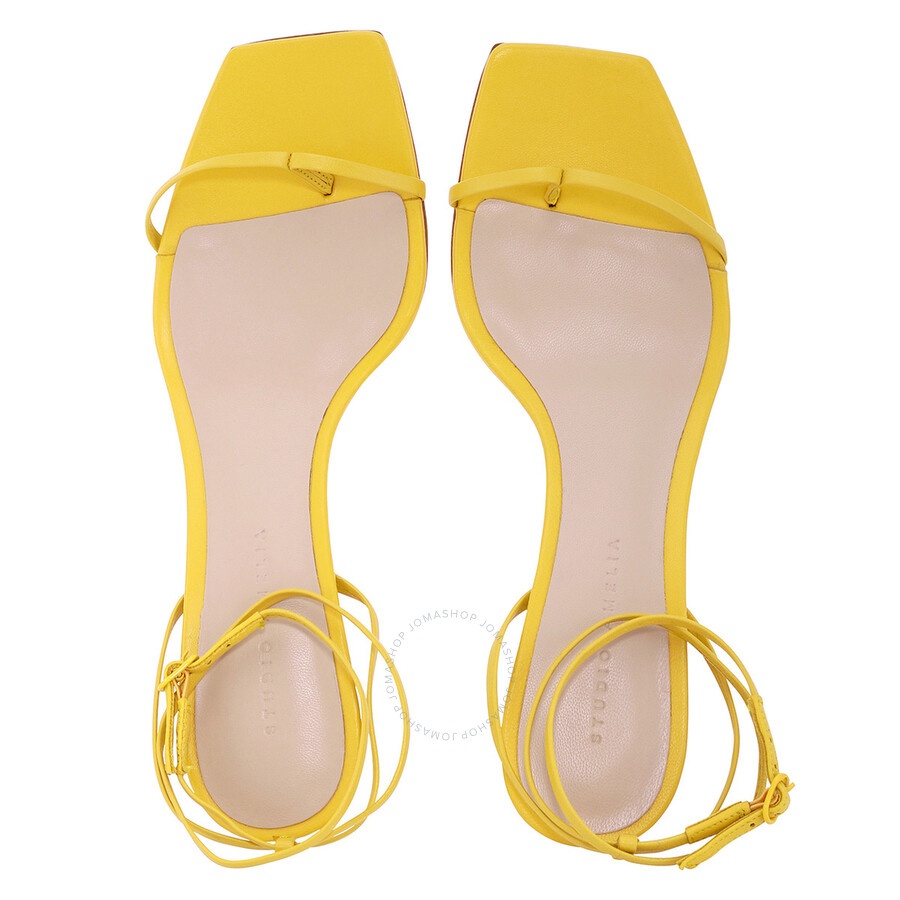 Studio Amelia Ankle Bind 50 Entwined Leather Sandals In Turmeric - 3