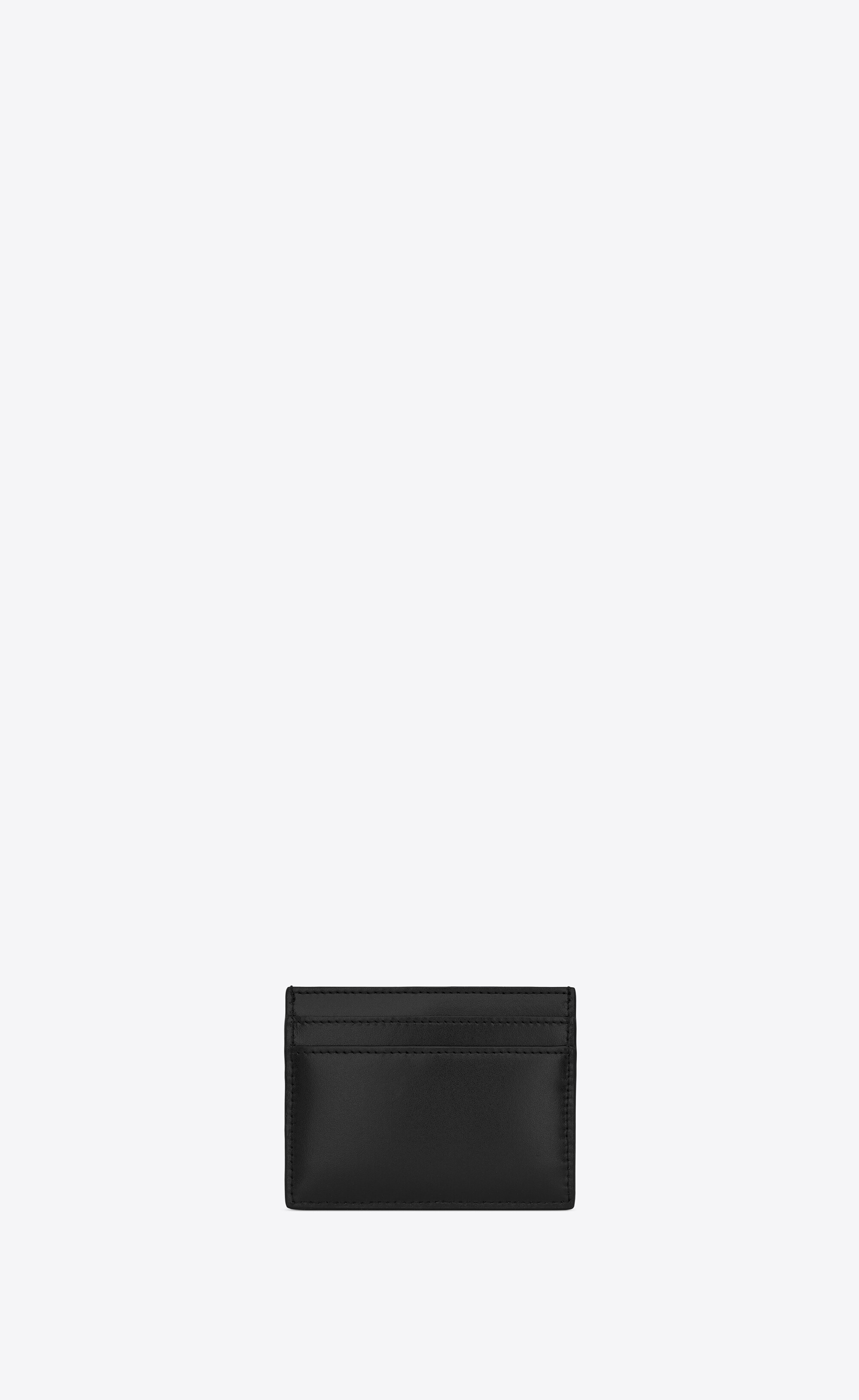 saint laurent paris credit card case in smooth leather with studs - 2