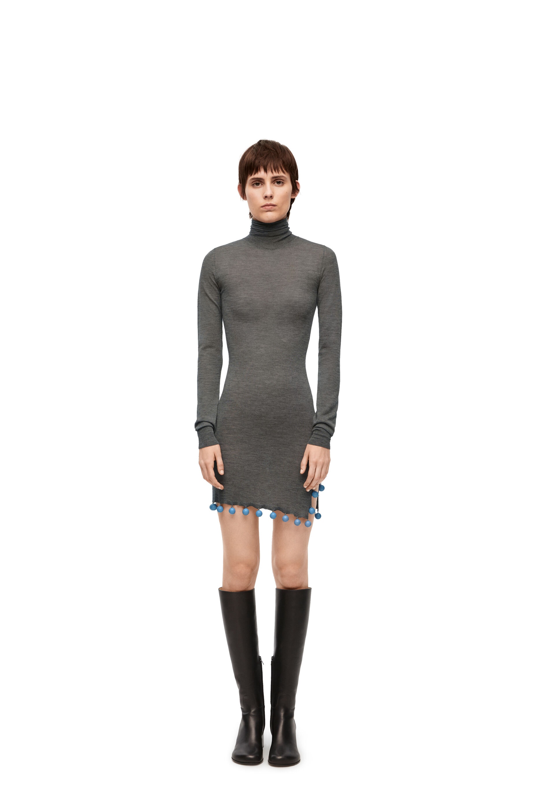 High neck dress in cashmere - 2