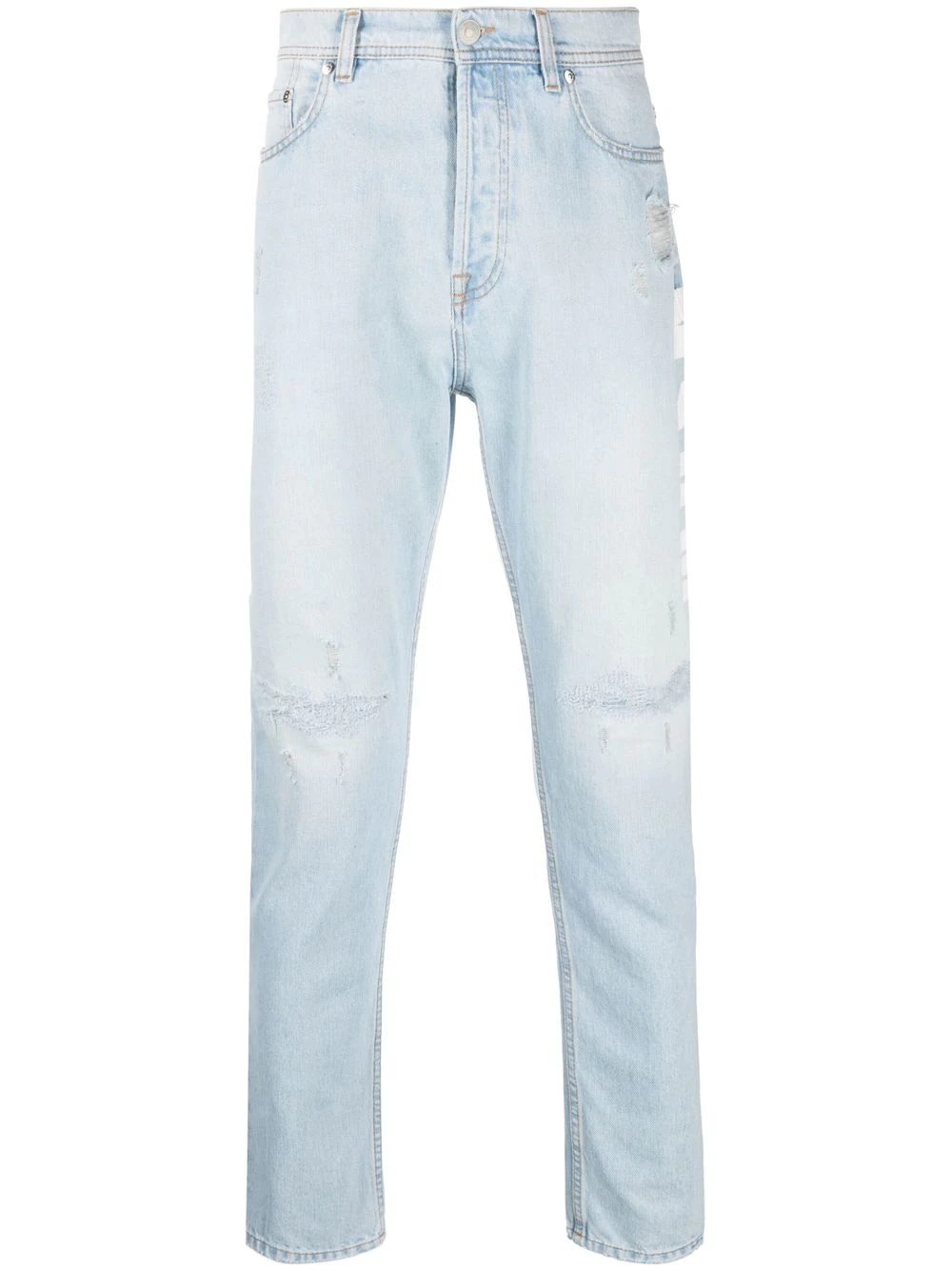 bleached straight-leg jeans - 1