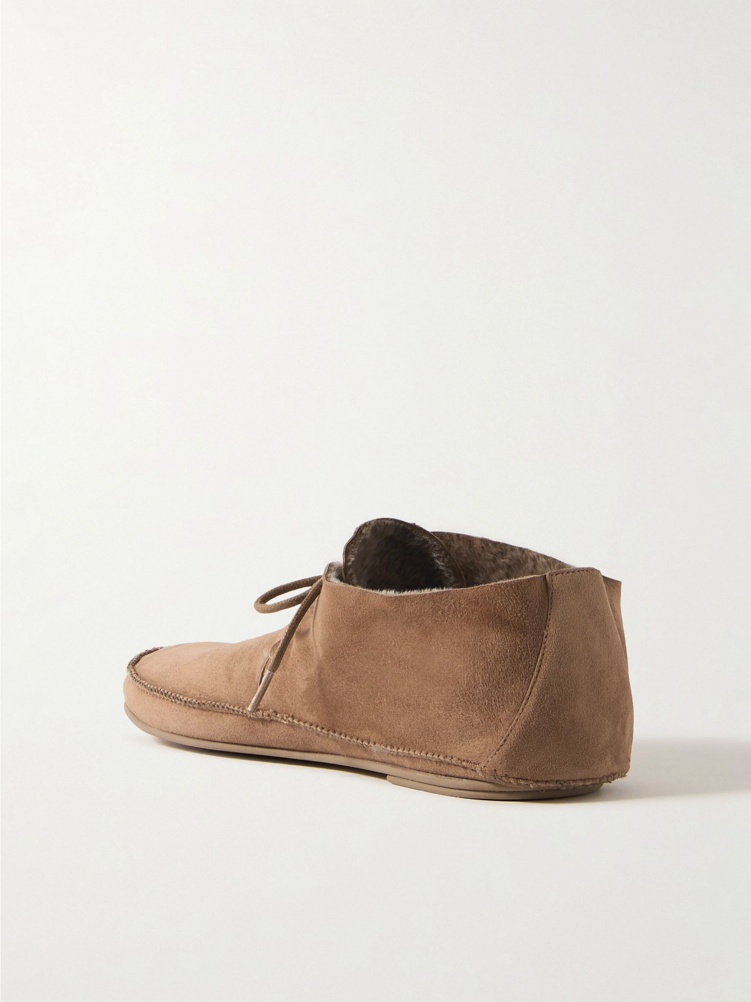 Tyler shearling-lined suede ankle boots Tan - 3