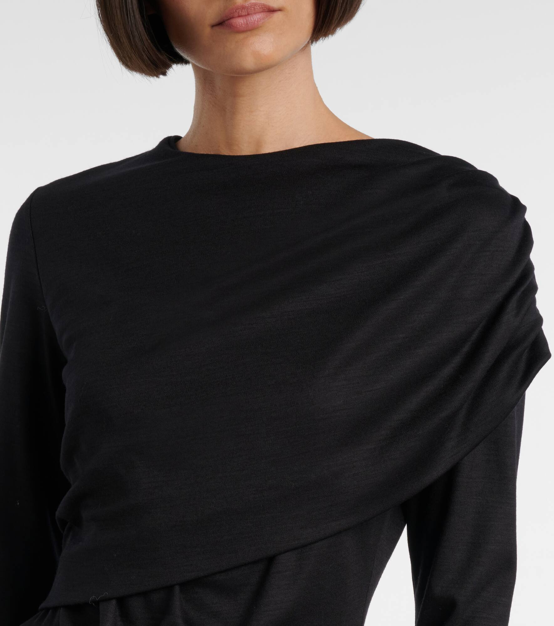 Asna draped virgin wool top - 4
