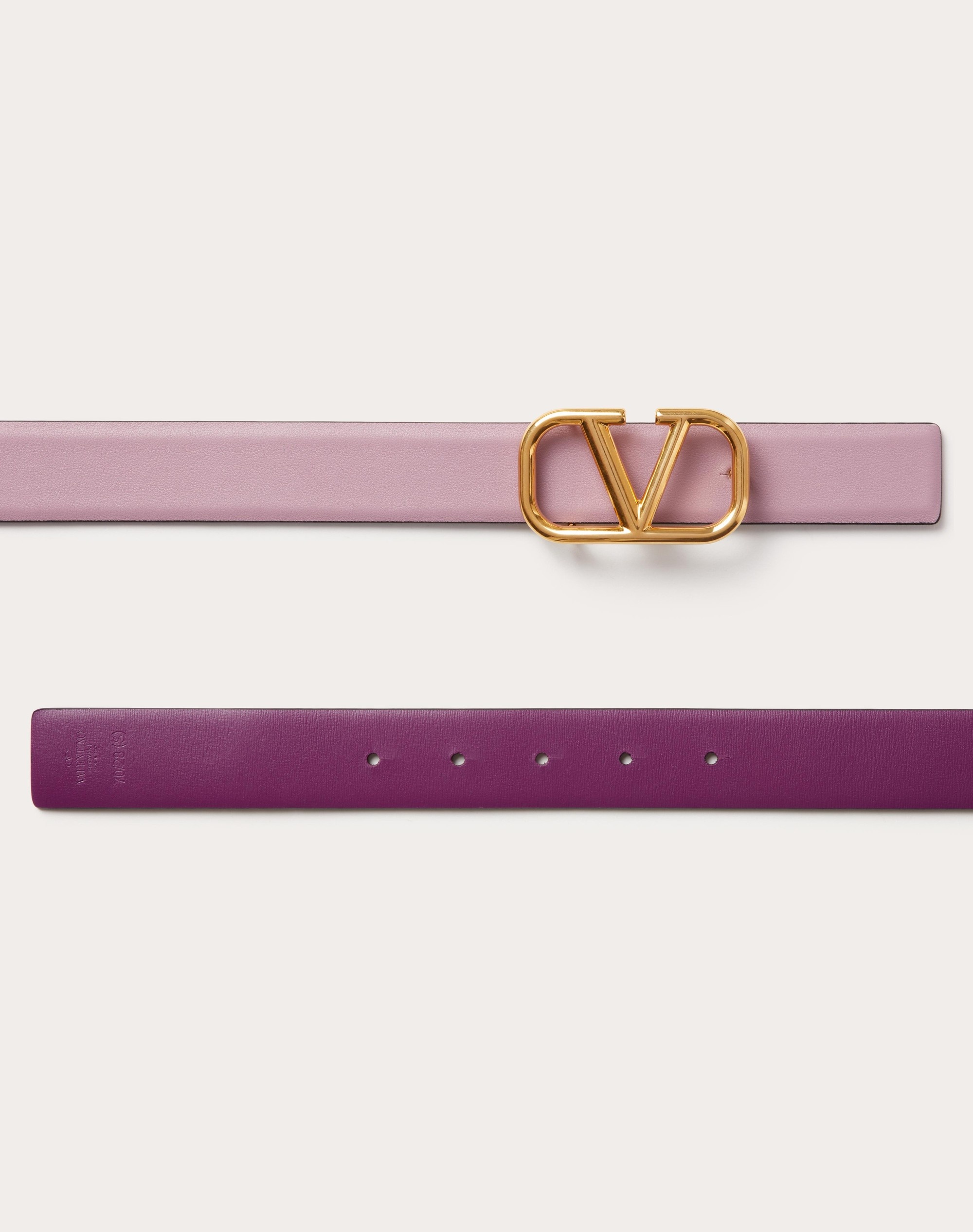 REVERSIBLE VLOGO SIGNATURE BELT IN GLOSSY CALFSKIN 70 MM