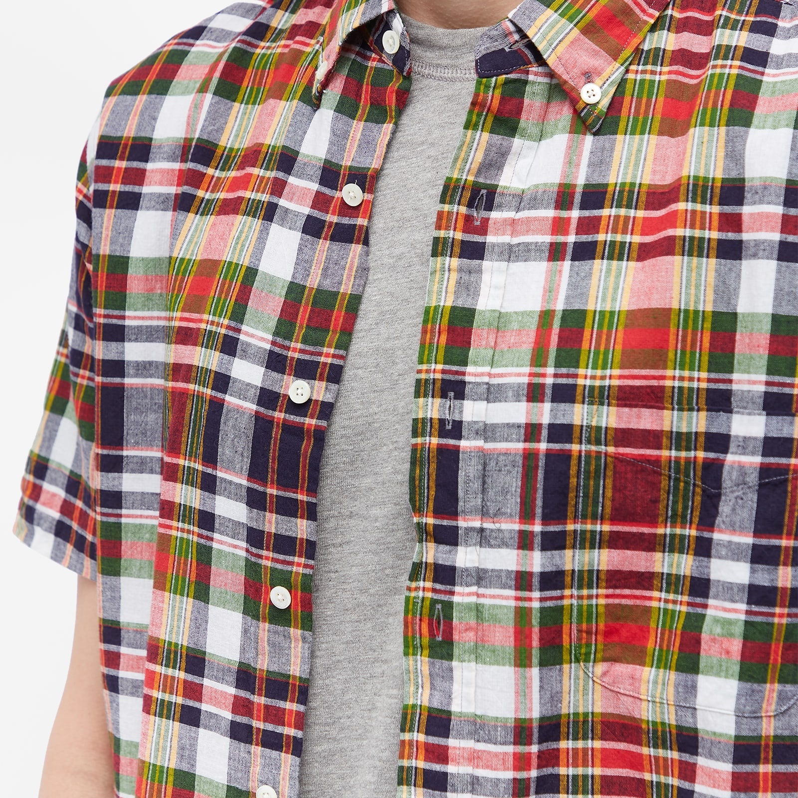 Beams Plus BD Short Sleeve Madras Shirt - 5