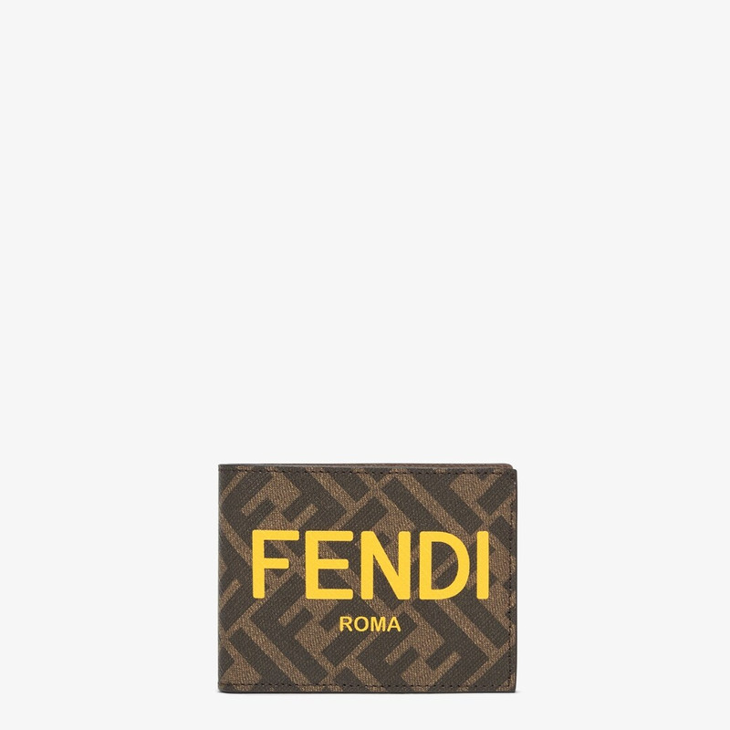 Bi-fold wallet with six cardholder slots and one banknote compartment. Made of textured fabric with  1