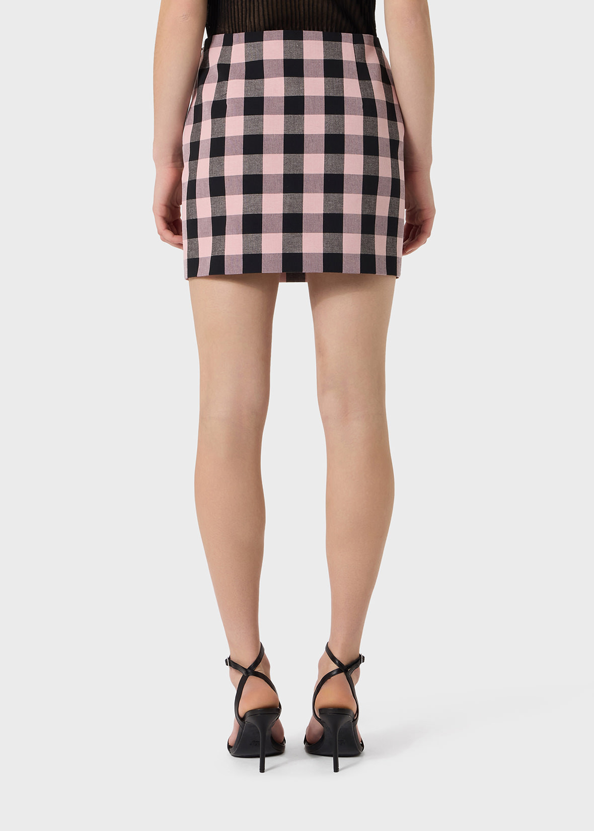 MINI SKIRT IN COUPLED VICHY COTTON - 4
