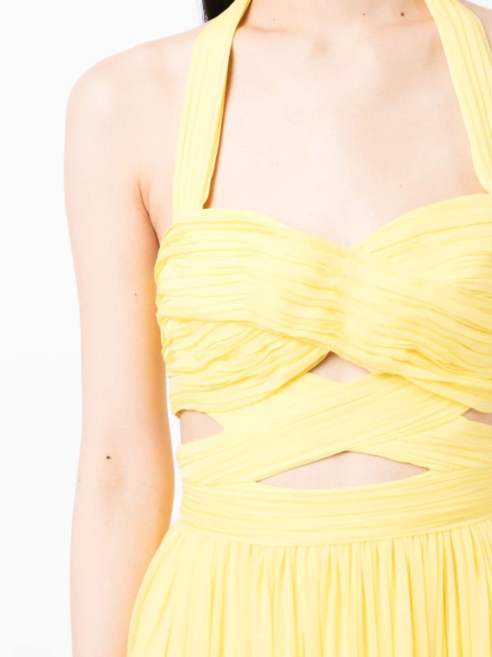 draped cut-out silk gown - 5