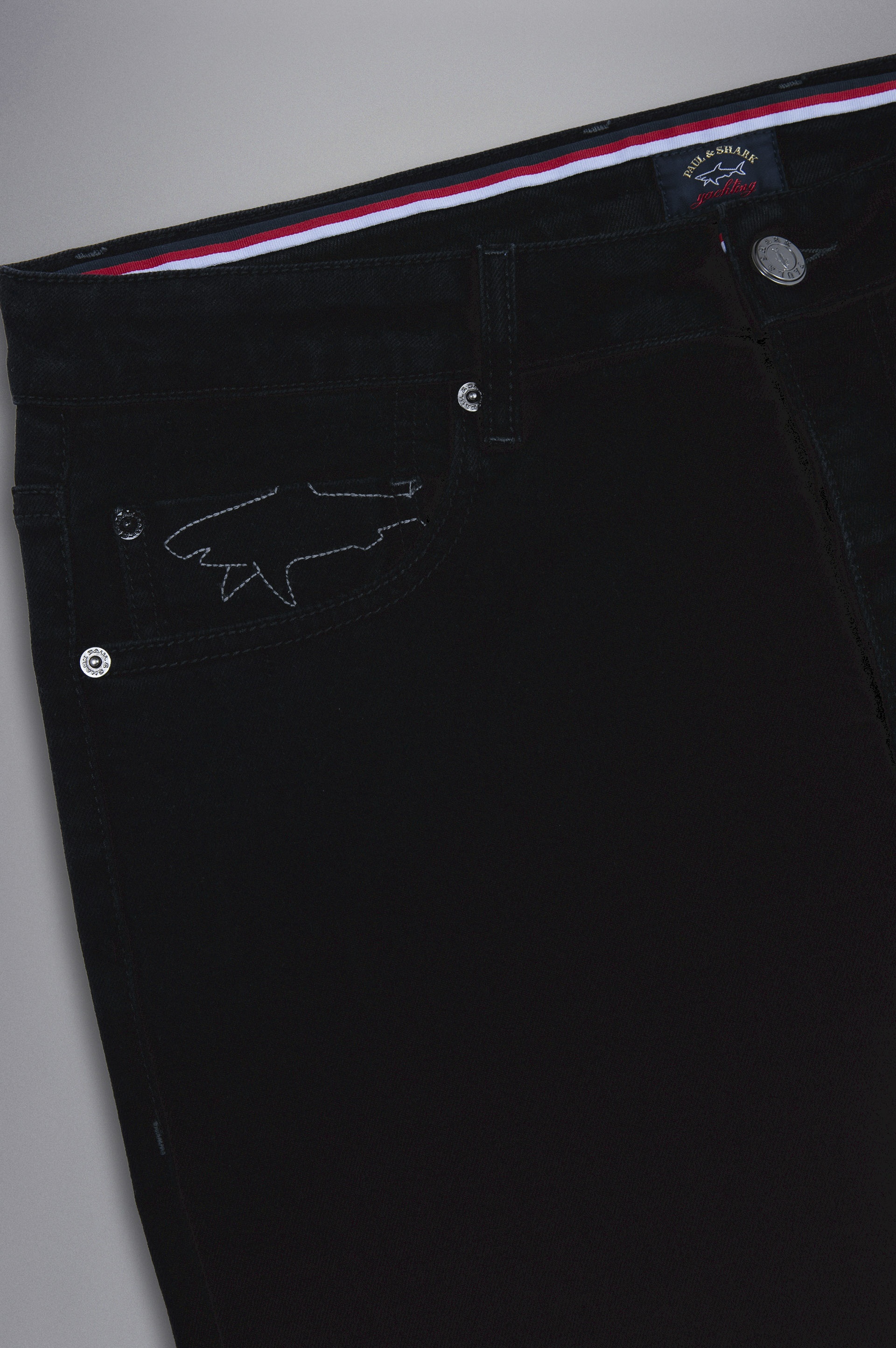 BLACK RIVET STRETCH COTTON JEANS - 5