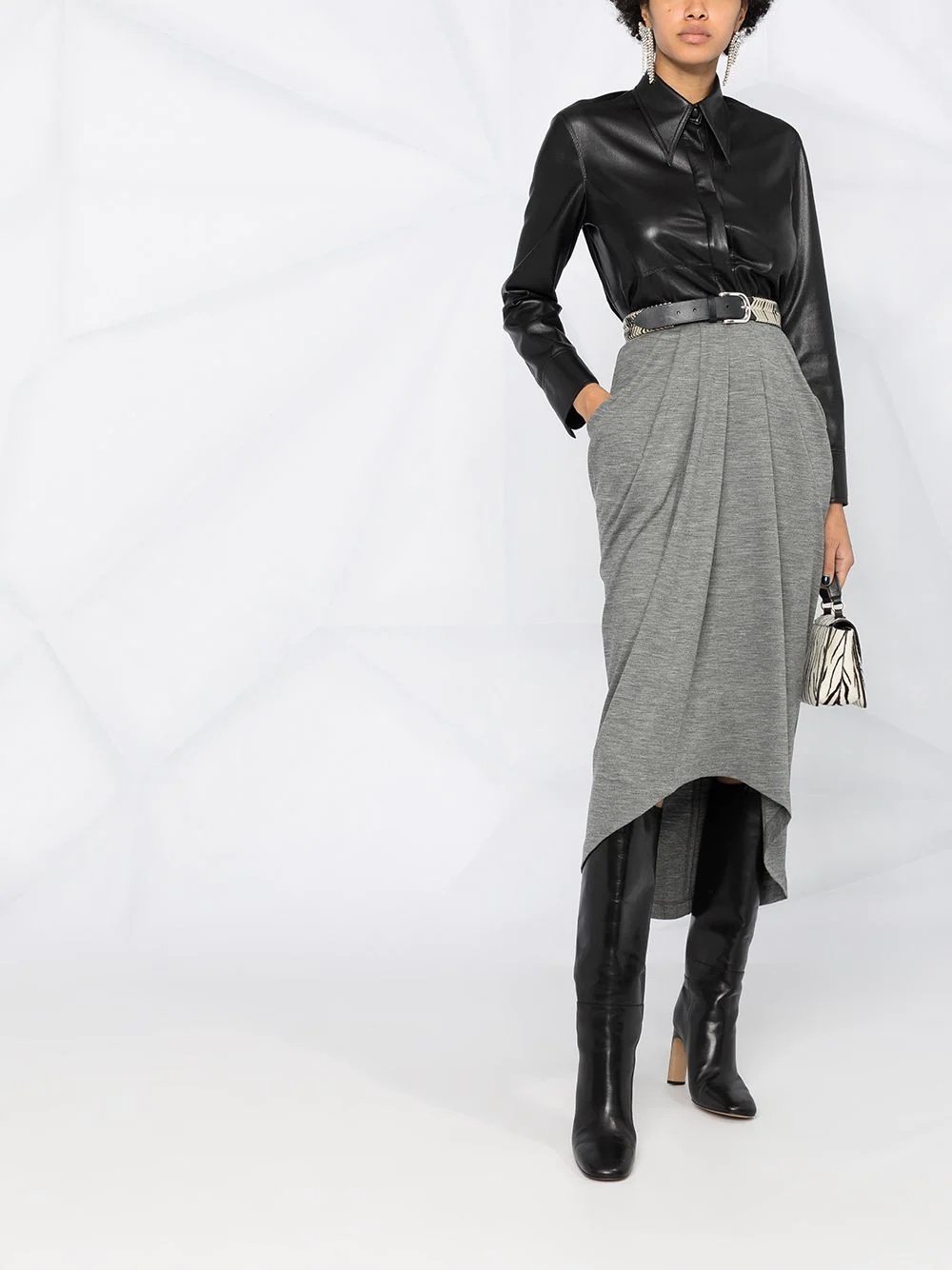 asymmetric-hem skirt - 2