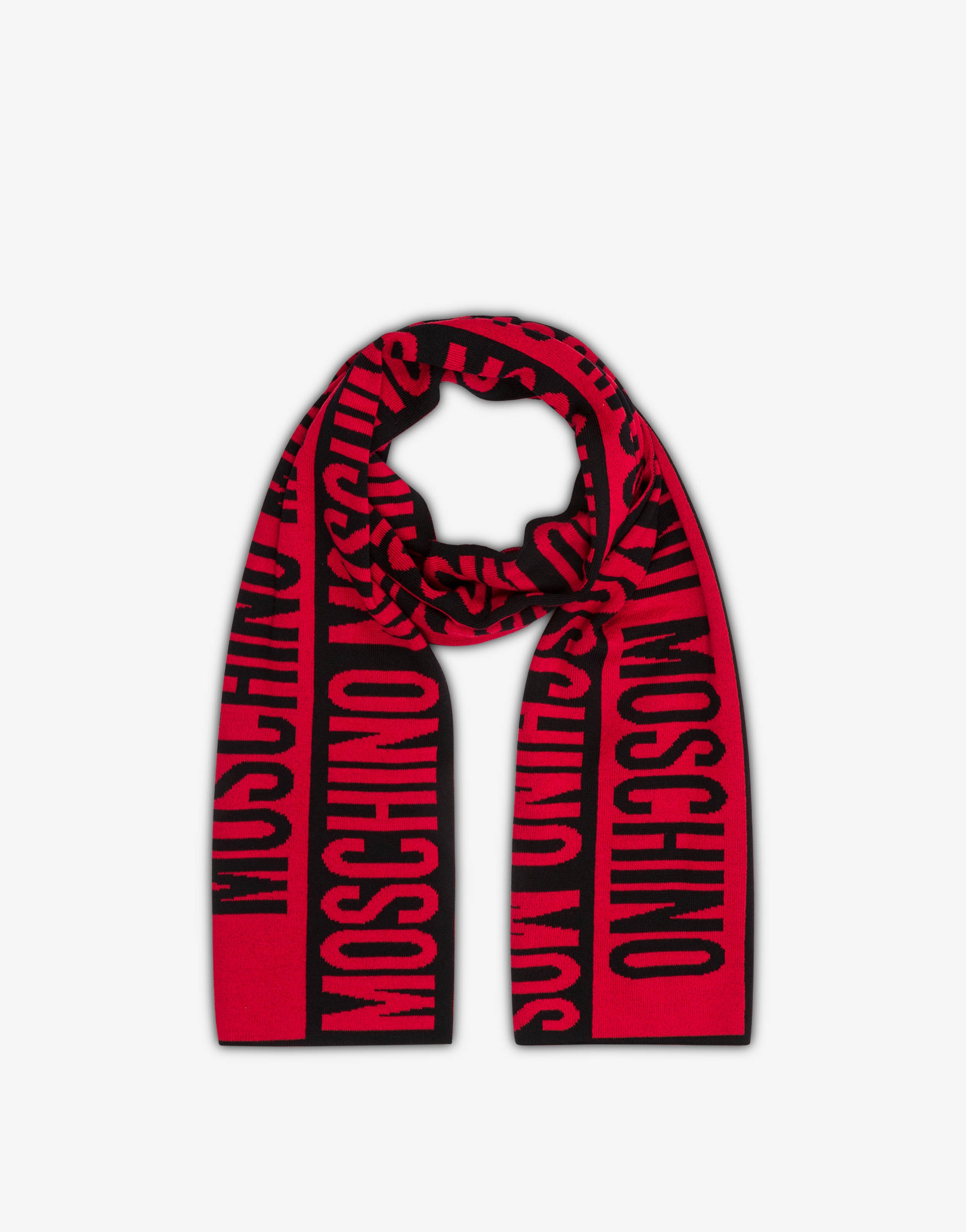 LOGO BANDS WOOL SCARF - 2