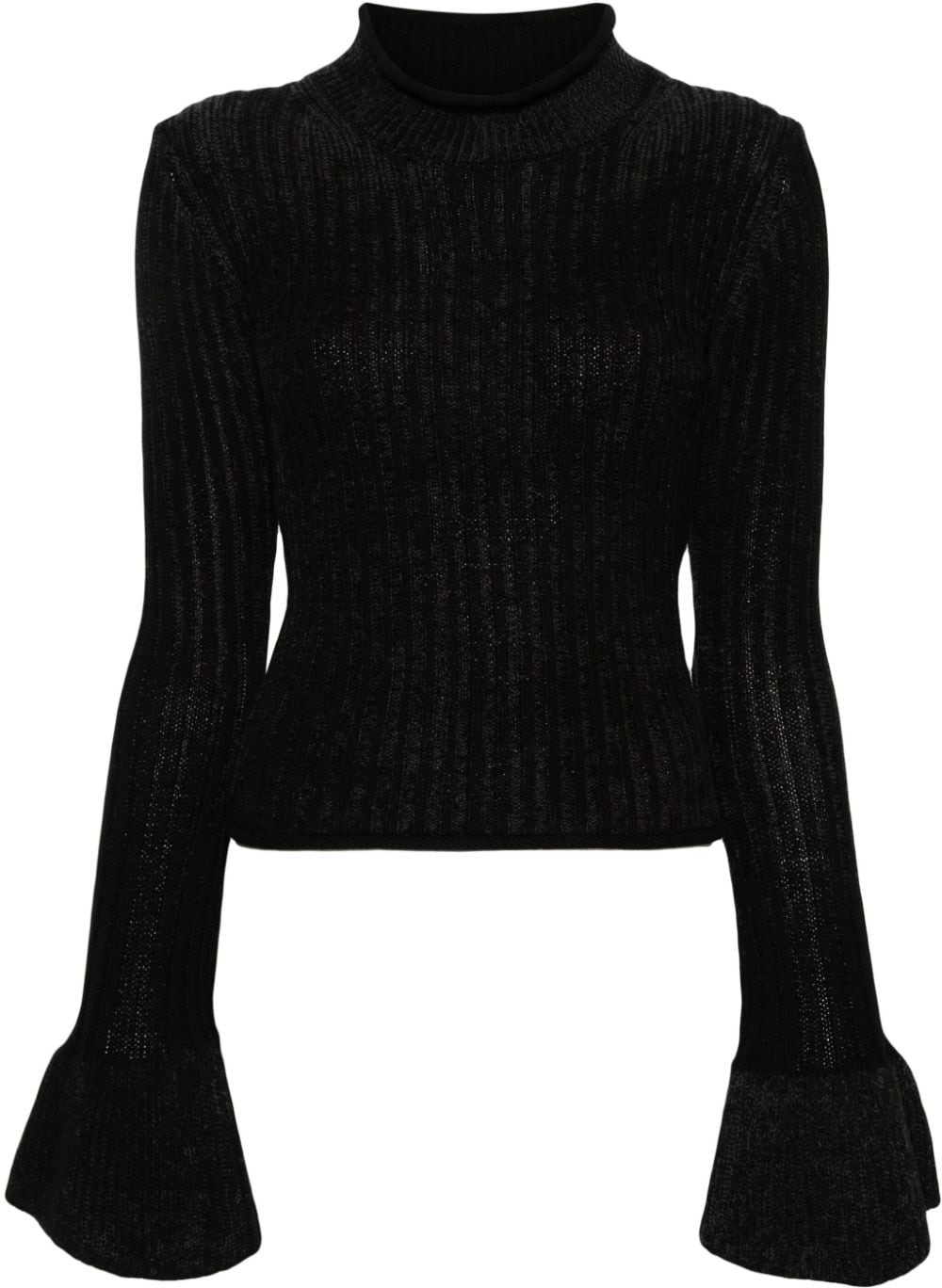 flared cuffs knit jumper - 1