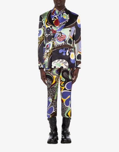 Moschino PSYCHEDELIC PRINT COTTON AND VISCOSE JACKET outlook